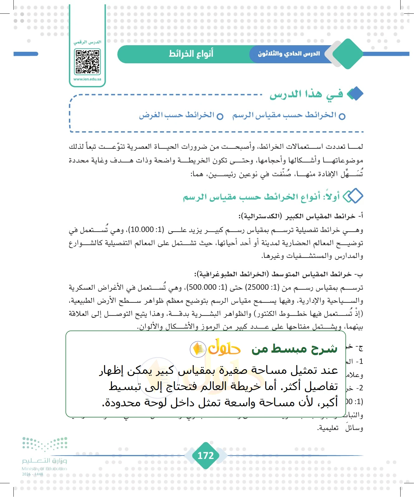 شرح وملخص الجغرافيا للصف الثالث الثانوي صفحة 172