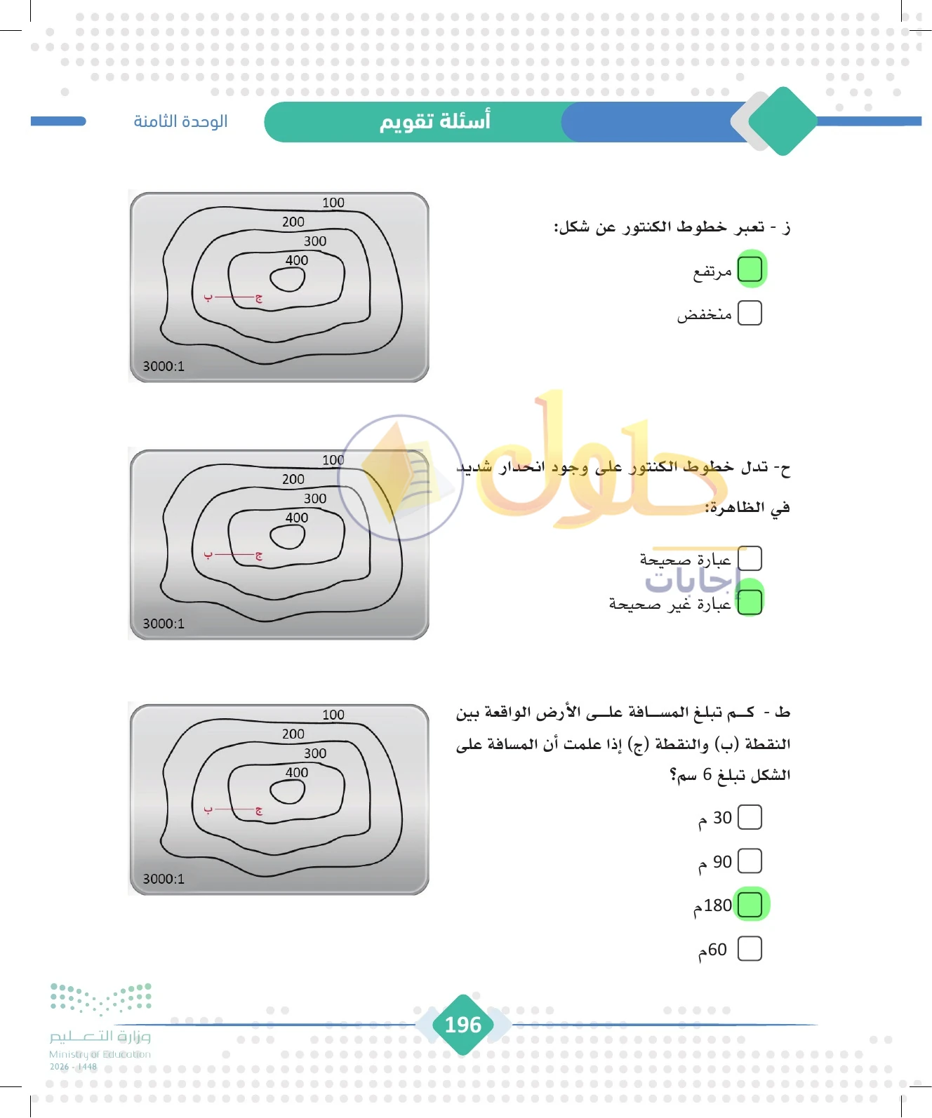 حل الجغرافيا للصف الثالث الثانوي صفحة 196