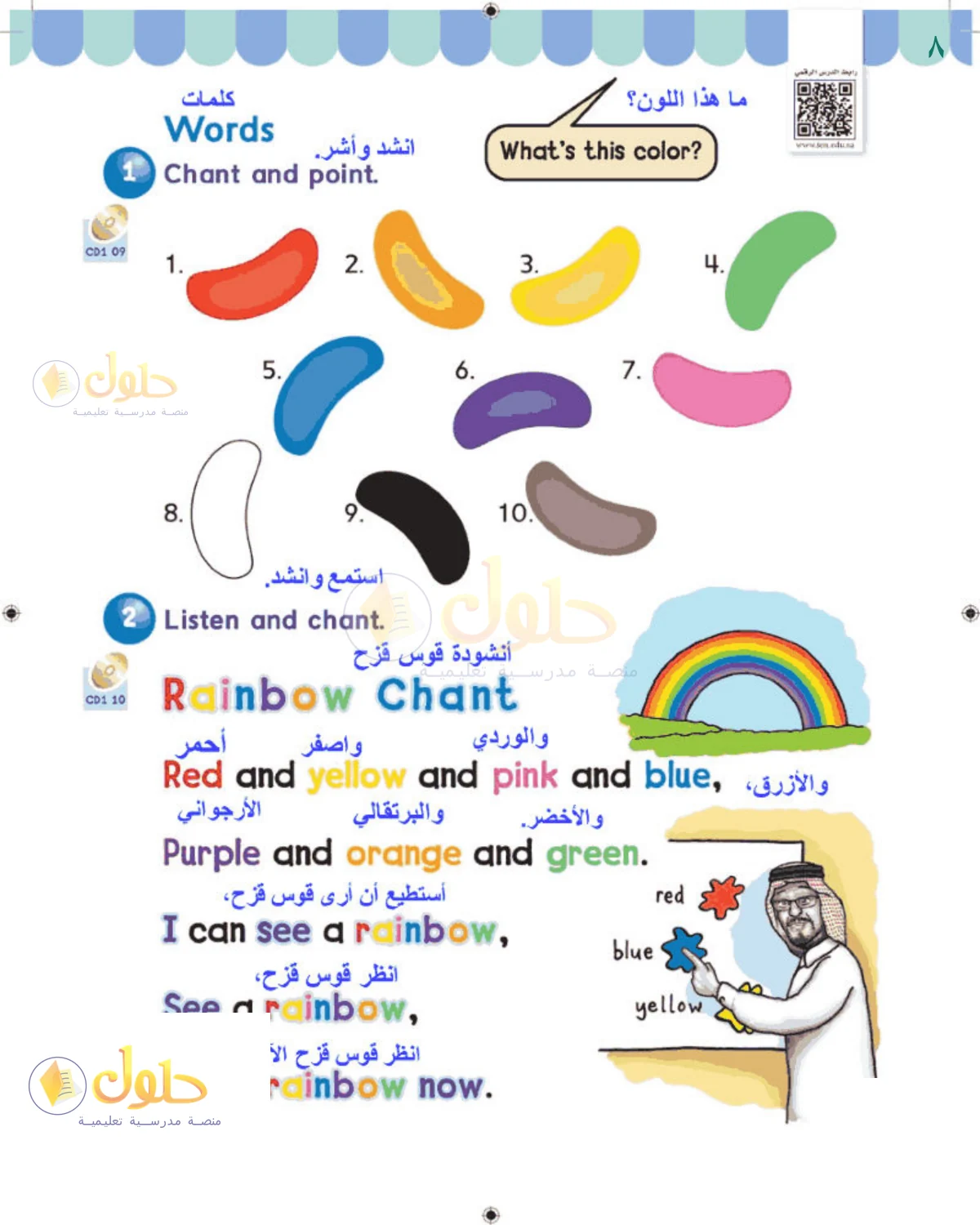 حل اللغة الإنجليزية للصف 1 الابتدائي صفحة 8