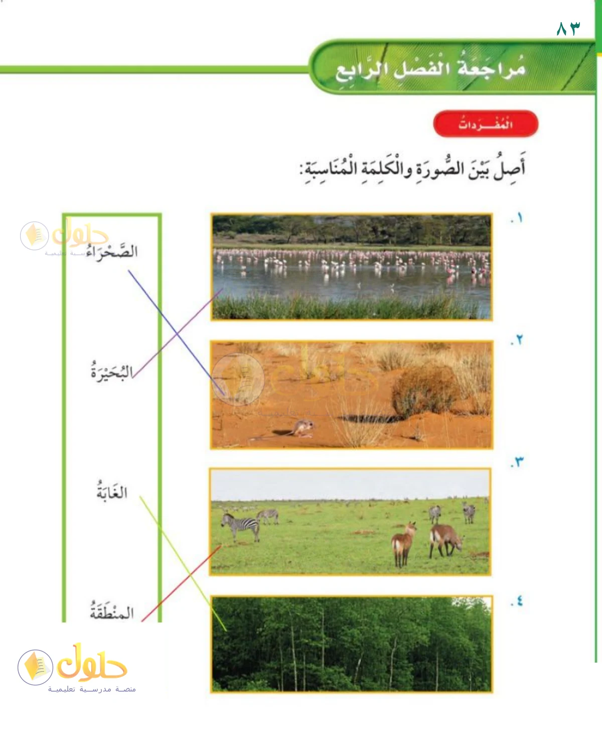 حل العلوم للصف 1 الابتدائي صفحة 83