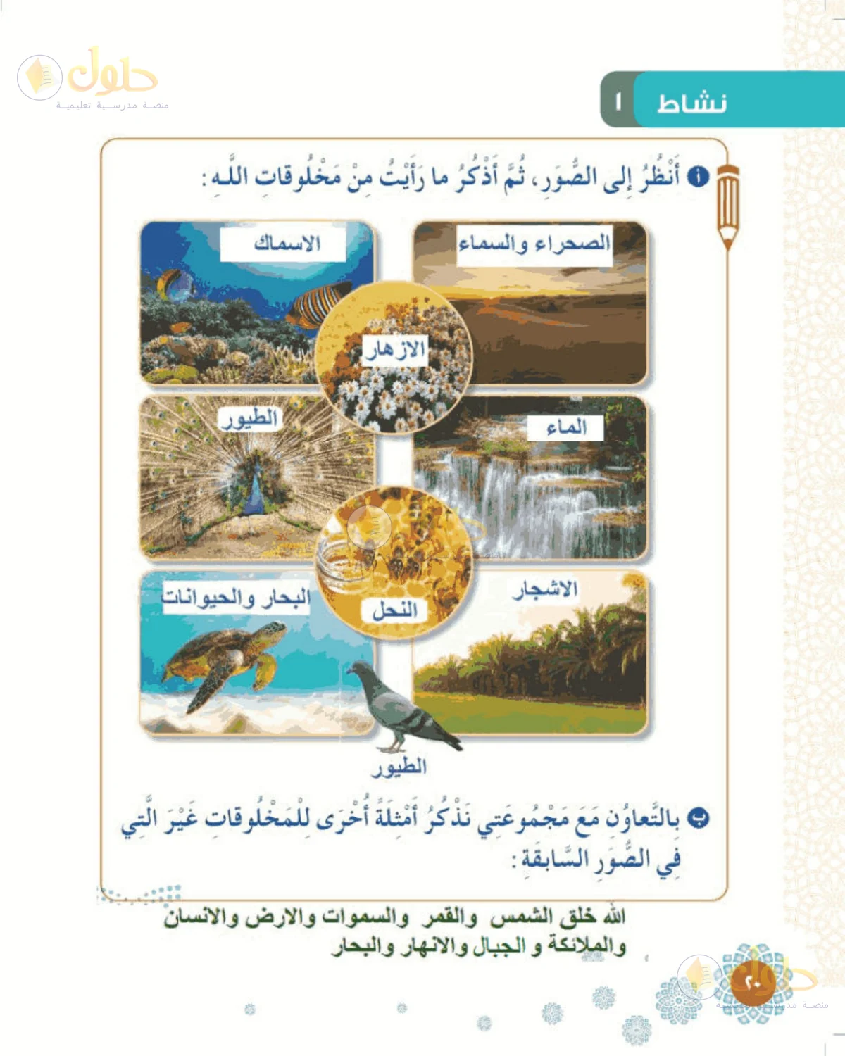 حل التوحيد للصف الأول الابتدائي صفحة 20