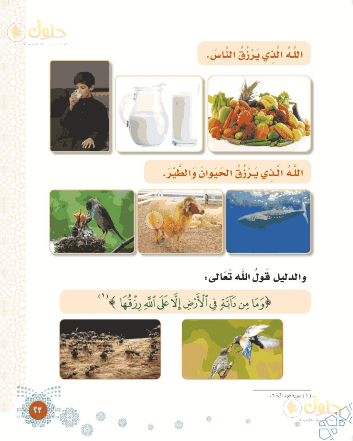 حل التوحيد للصف الأول الابتدائي صفحة 23