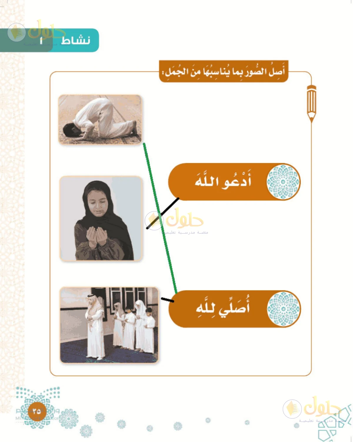 حل التوحيد للصف الأول الابتدائي صفحة 35