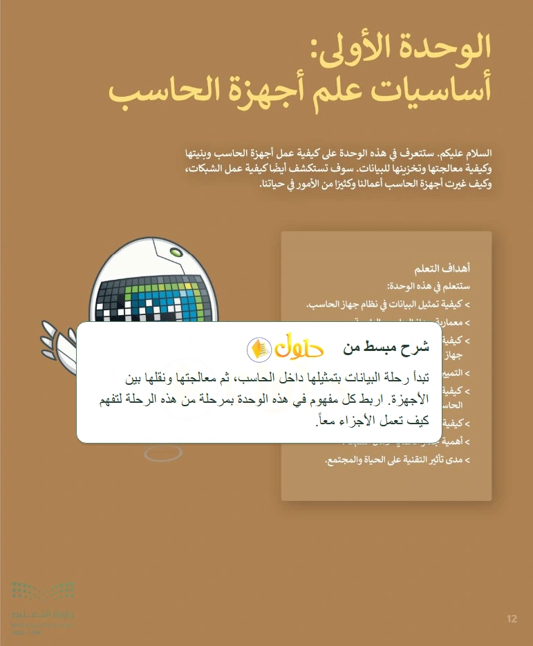 شرح وملخص التقنية الرقمية 1 للصف الأول الثانوي صفحة 12