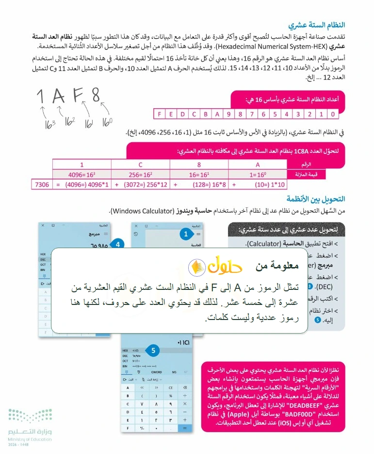 معلومة تعليمية التقنية الرقمية 1 للصف الأول الثانوي صفحة 14