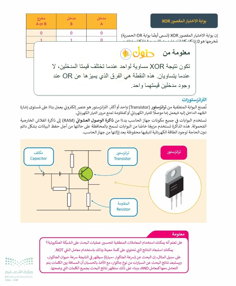 معلومة تعليمية التقنية الرقمية 1 للصف الأول الثانوي صفحة 18