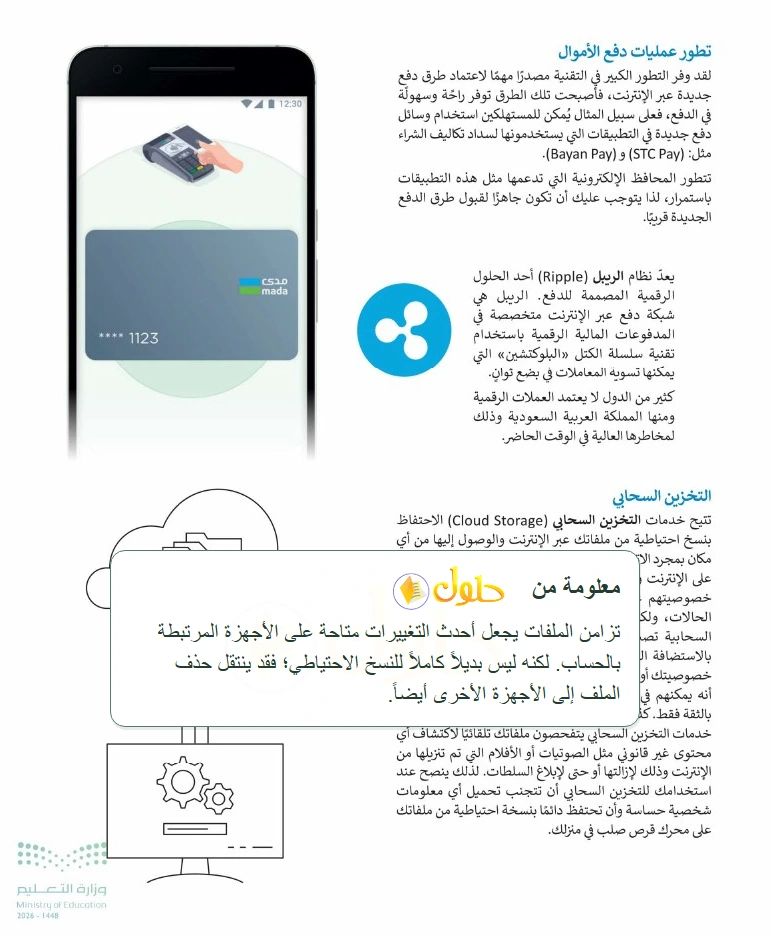 معلومة تعليمية التقنية الرقمية 1 للصف الأول الثانوي صفحة 62