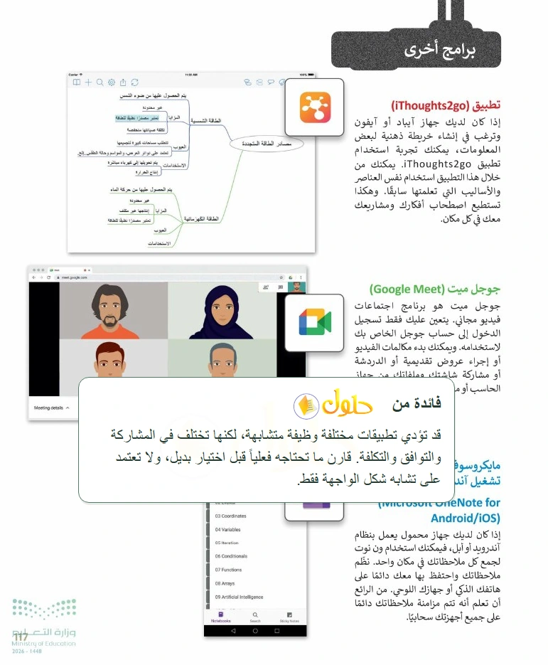 فائدة تعليمية التقنية الرقمية 1 للصف الأول الثانوي صفحة 117