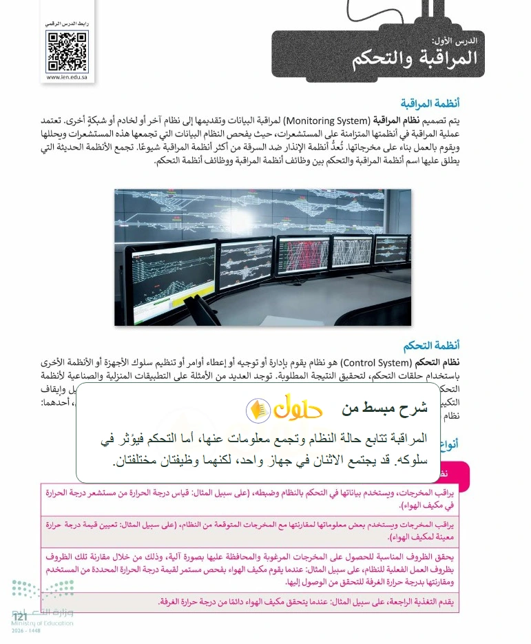 شرح وملخص التقنية الرقمية 1 للصف الأول الثانوي صفحة 121