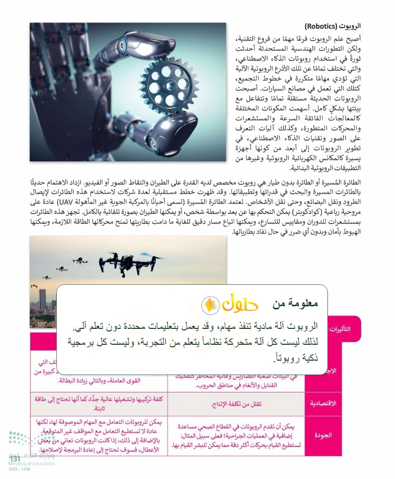 معلومة تعليمية التقنية الرقمية 1 للصف الأول الثانوي صفحة 131