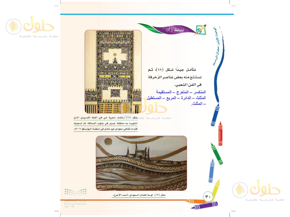 حل التربية الفنية للصف الثاني الابتدائي صفحة 30