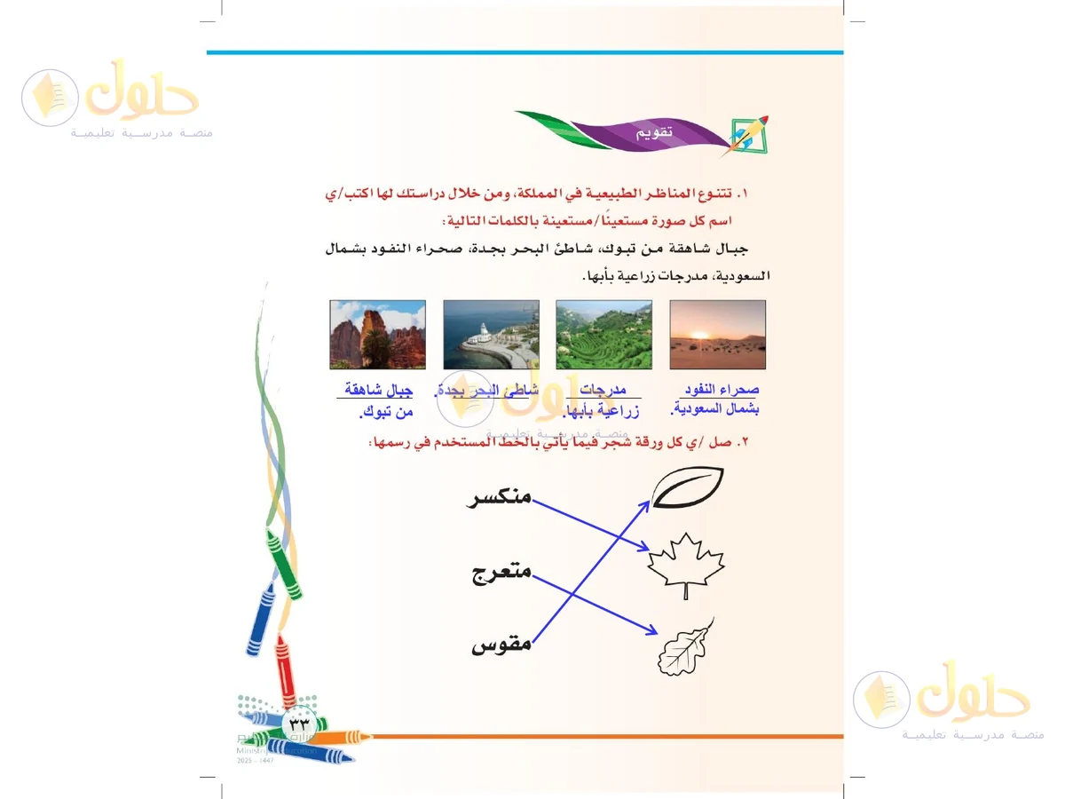 حل التربية الفنية للصف الثاني الابتدائي صفحة 33