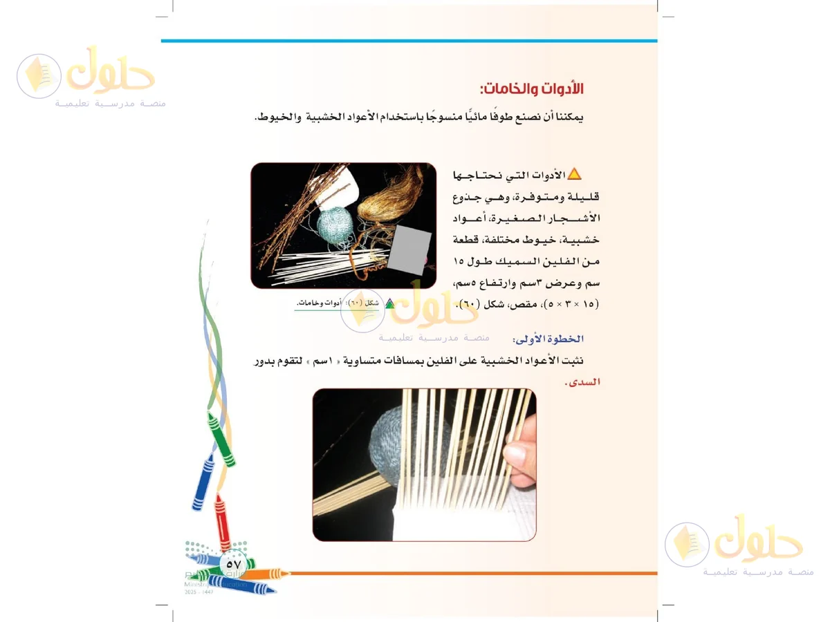 حل التربية الفنية للصف الثاني الابتدائي صفحة 57