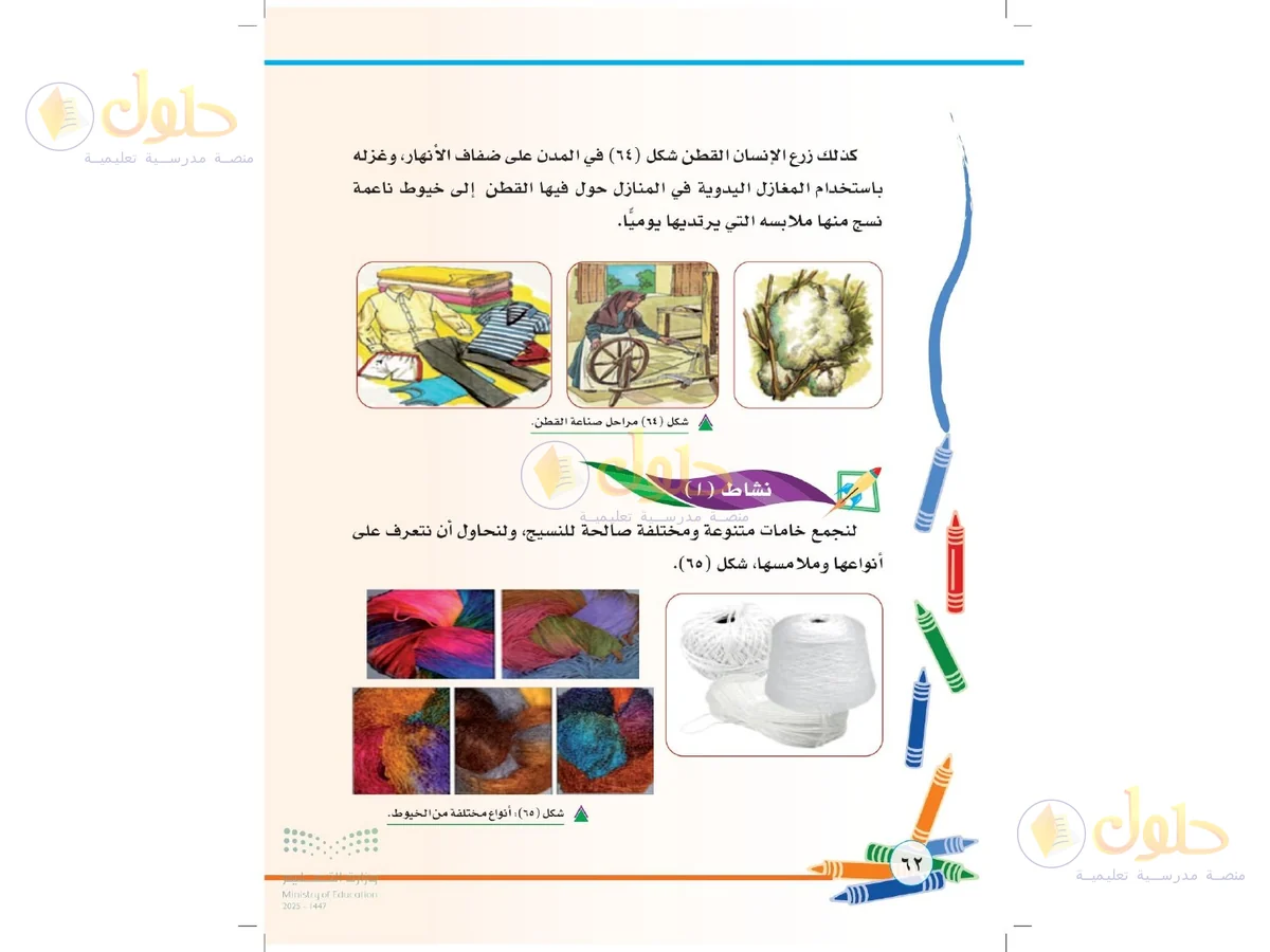 حل التربية الفنية للصف الثاني الابتدائي صفحة 62