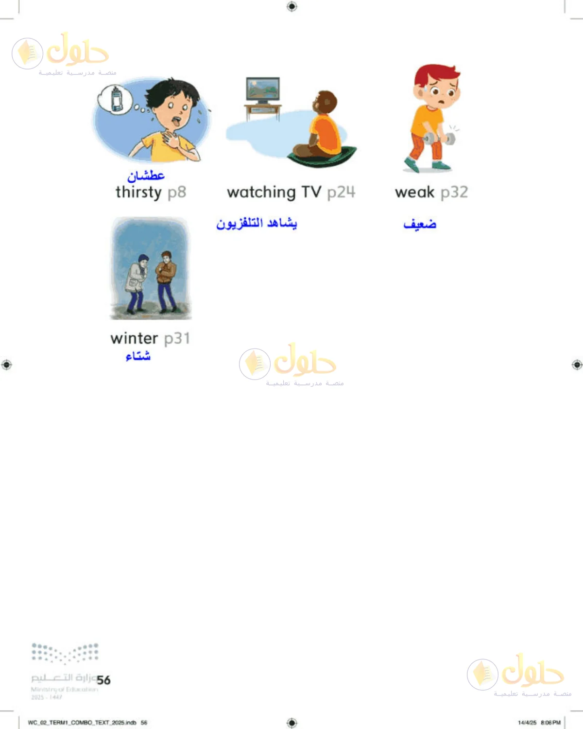 حل اللغة الإنجليزية للصف الثاني الابتدائي صفحة 56