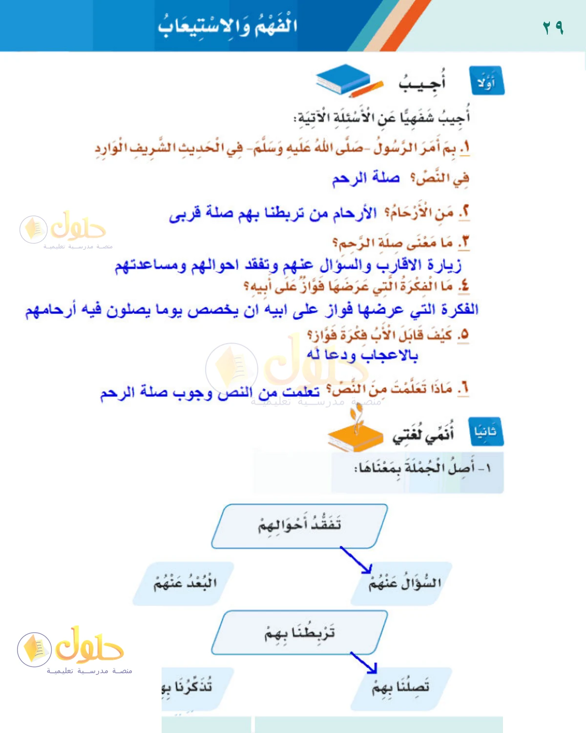 حل لغتي للصف 2 الابتدائي صفحة 29