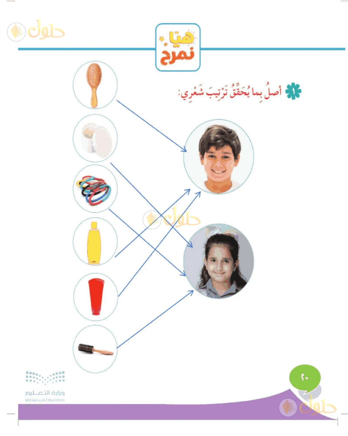 حل المهارات الحياتية والأسرية للصف الثاني الابتدائي صفحة 20