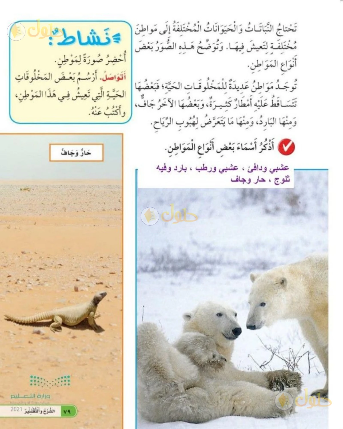 حل العلوم للصف الثاني الابتدائي صفحة 79