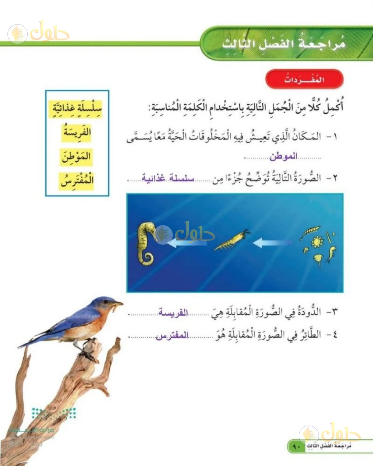 حل العلوم للصف الثاني الابتدائي صفحة 90