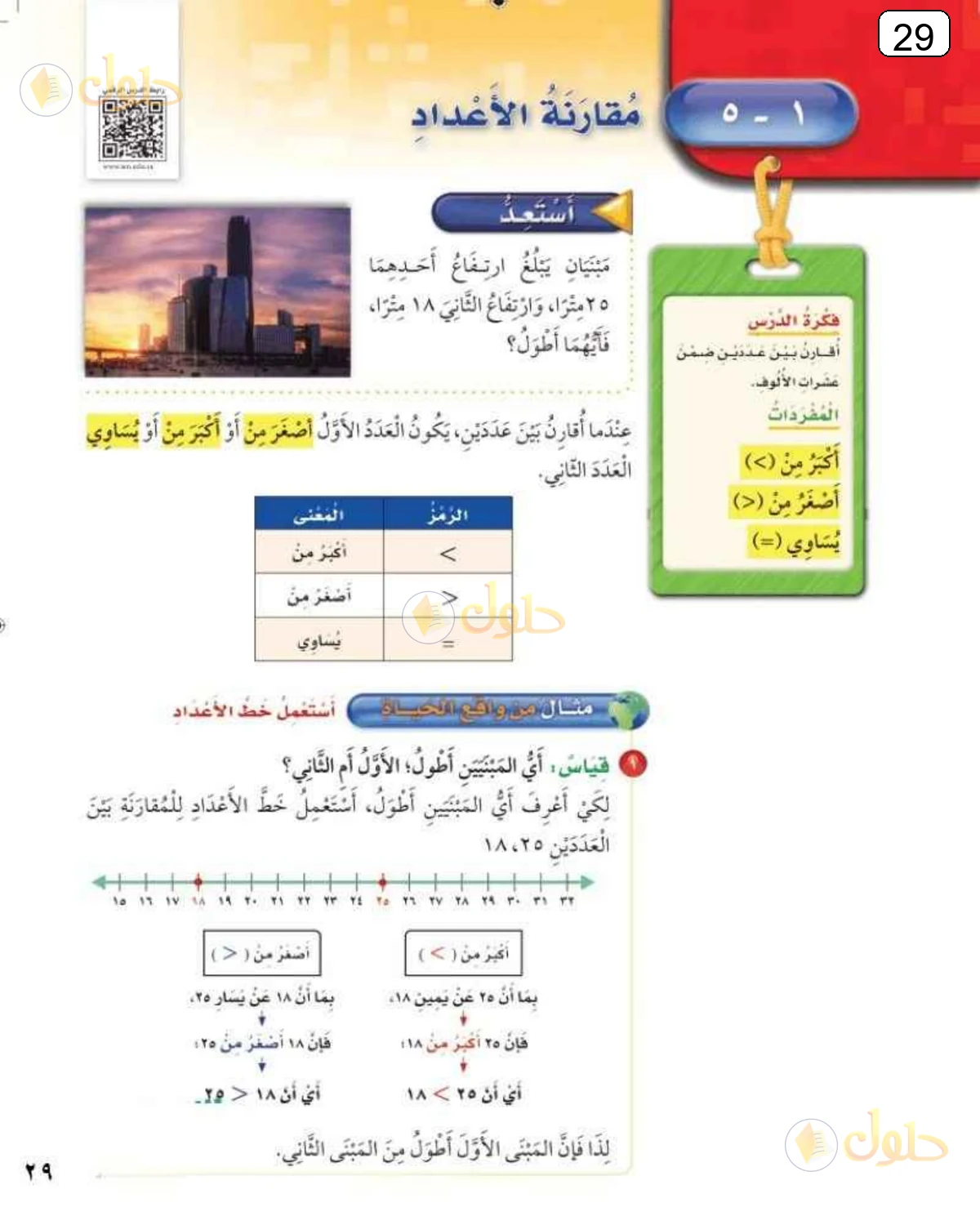 حل الرياضيات للصف الثالث الابتدائي صفحة 29 الجزء 1