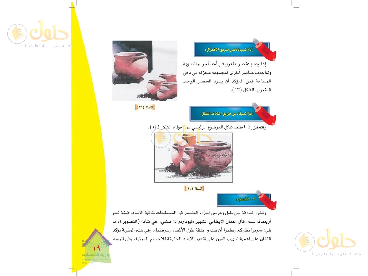 حل التربية الفنية للصف الرابع الابتدائي صفحة 19