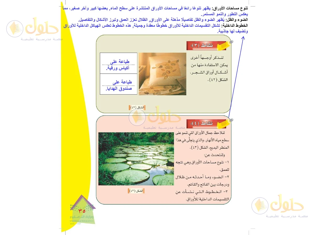 حل التربية الفنية للصف الرابع الابتدائي صفحة 35
