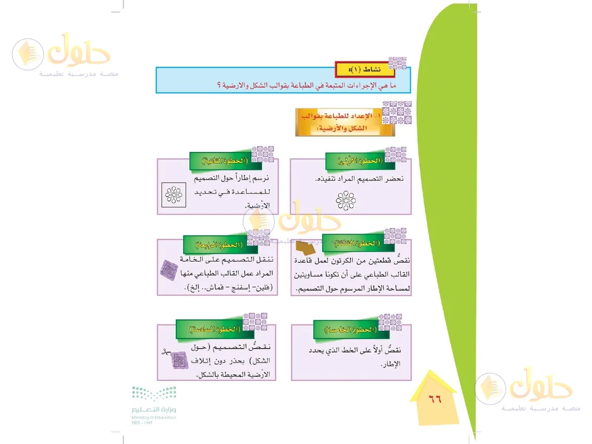 حل التربية الفنية للصف الرابع الابتدائي صفحة 66