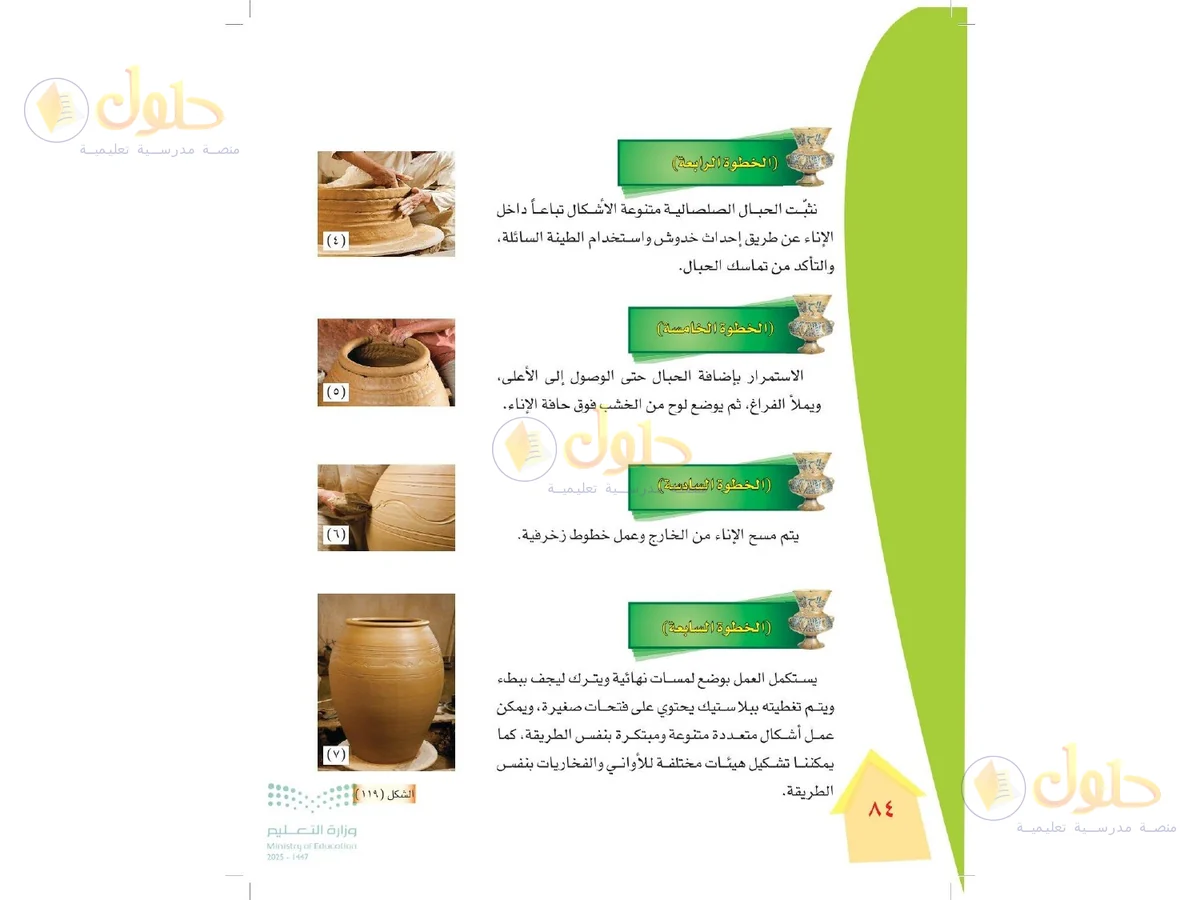 حل التربية الفنية للصف الرابع الابتدائي صفحة 84