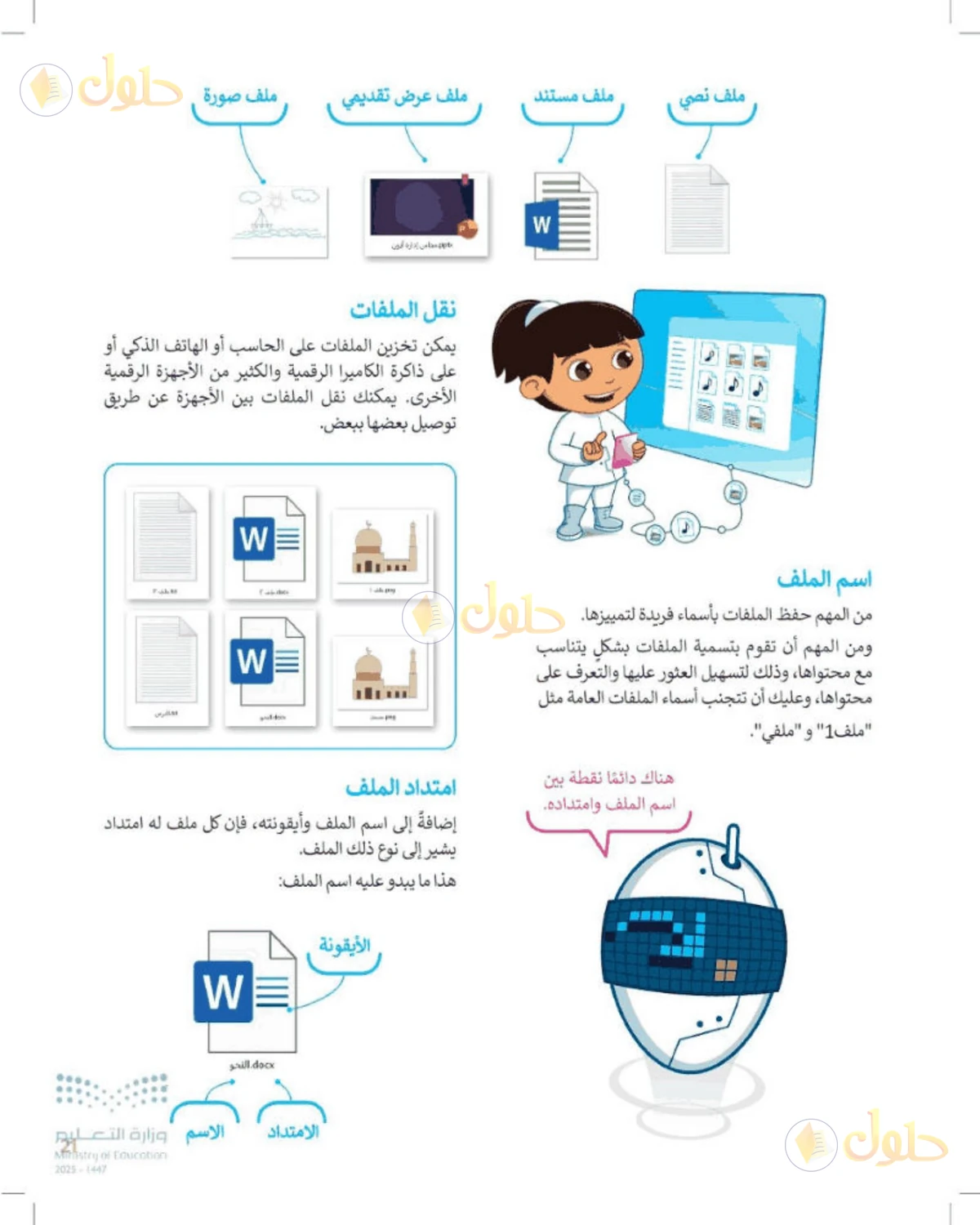 حل المهارات الرقمية للصف الرابع الابتدائي صفحة 21