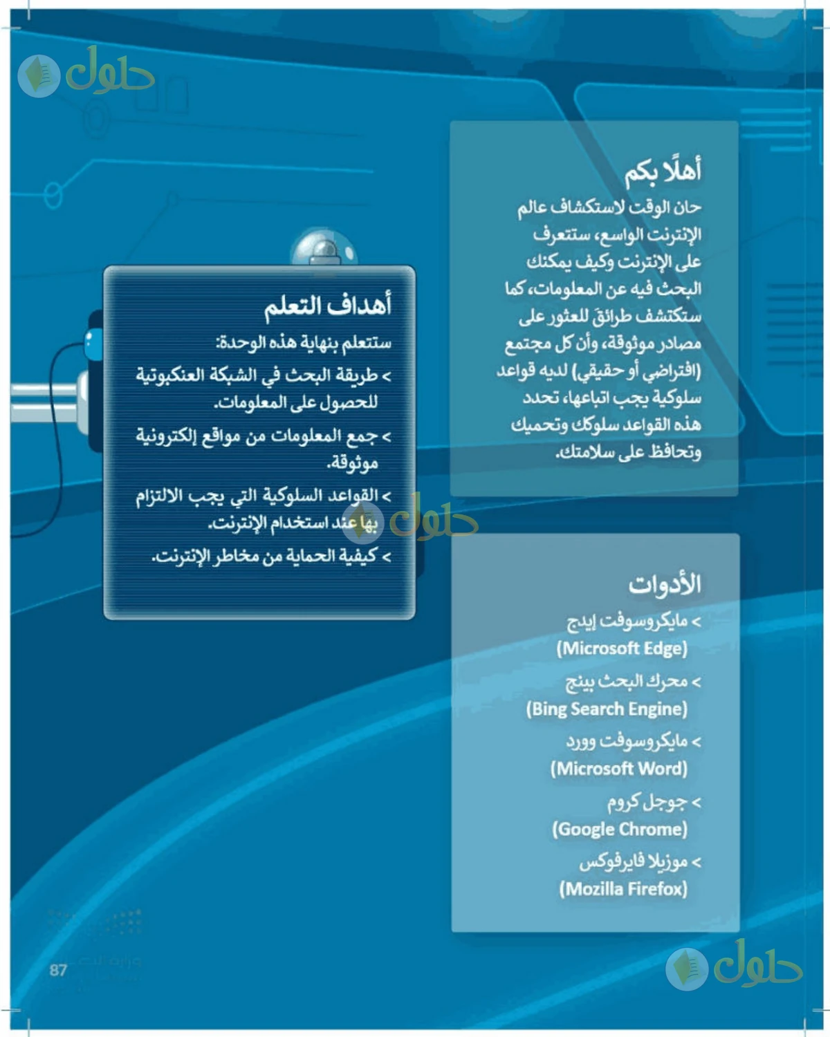حل المهارات الرقمية للصف الرابع الابتدائي صفحة 87