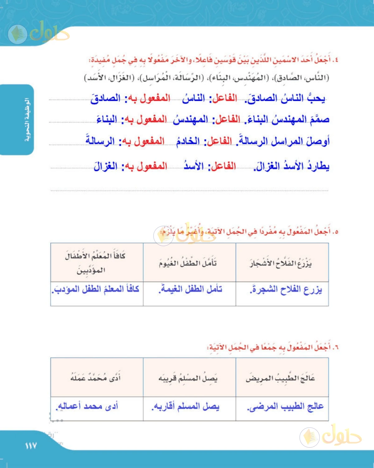 حل لغتي الصف الرابع الابتدائي صفحة 117