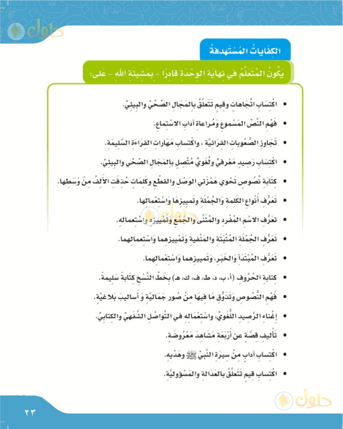 حل لغتي الصف الرابع الابتدائي صفحة 23