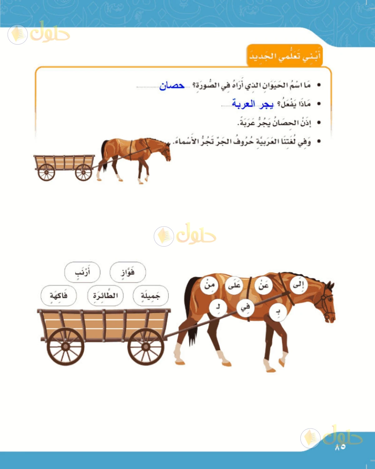 حل لغتي الصف الرابع الابتدائي صفحة 85
