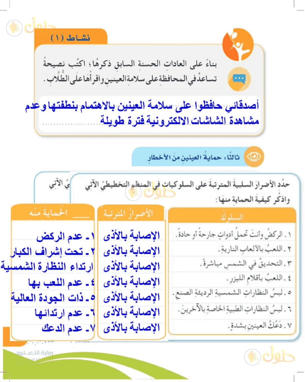 حل المهارات الحياتية والأسرية للصف الرابع الابتدائي صفحة 21