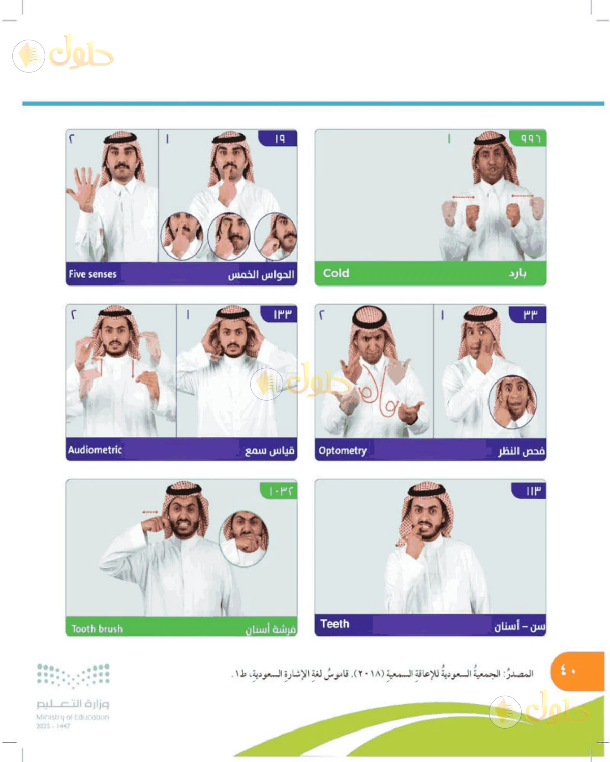 حل المهارات الحياتية والأسرية للصف الرابع الابتدائي صفحة 40