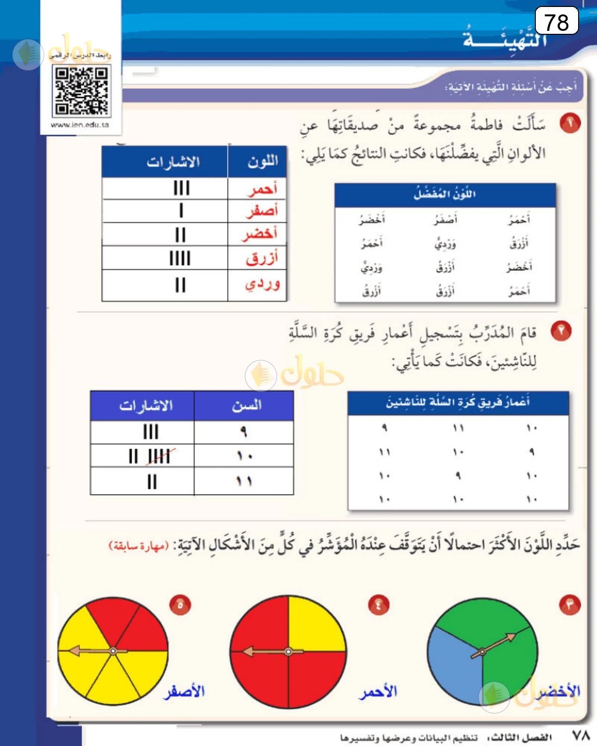 حل الرياضيات للصف الرابع الابتدائي صفحة 78 الجزء 1