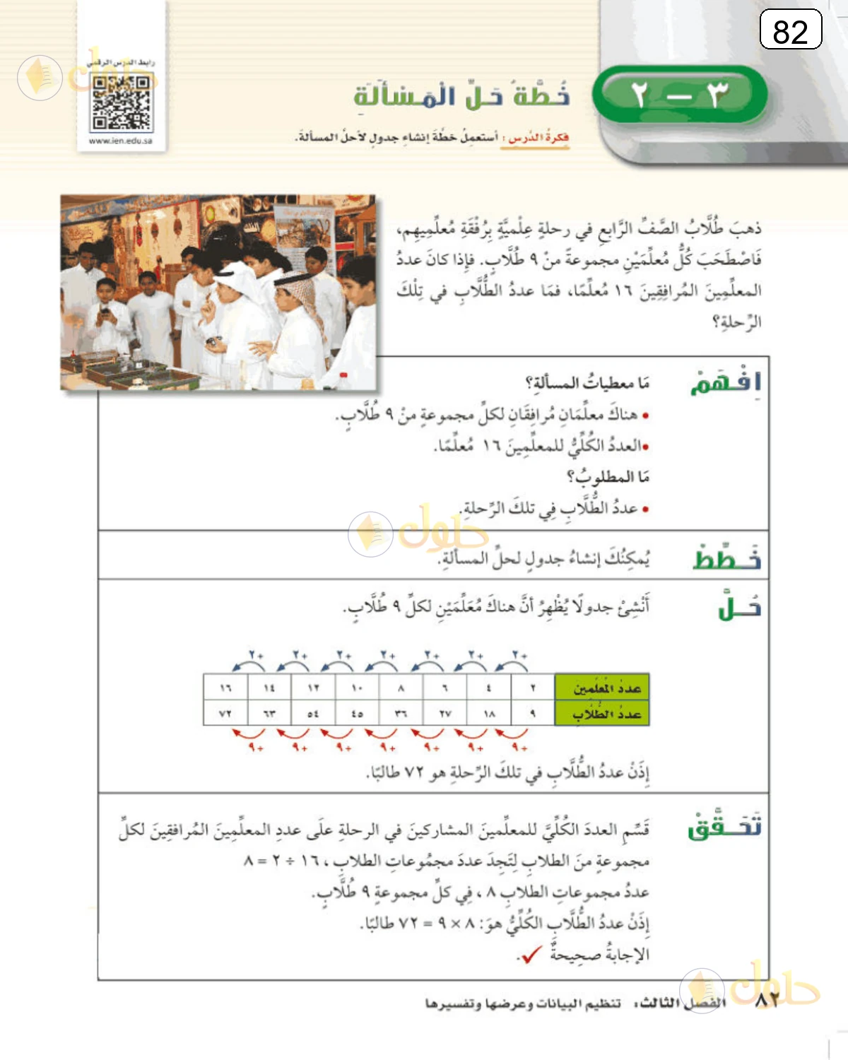 حل الرياضيات للصف الرابع الابتدائي صفحة 82 الجزء 1