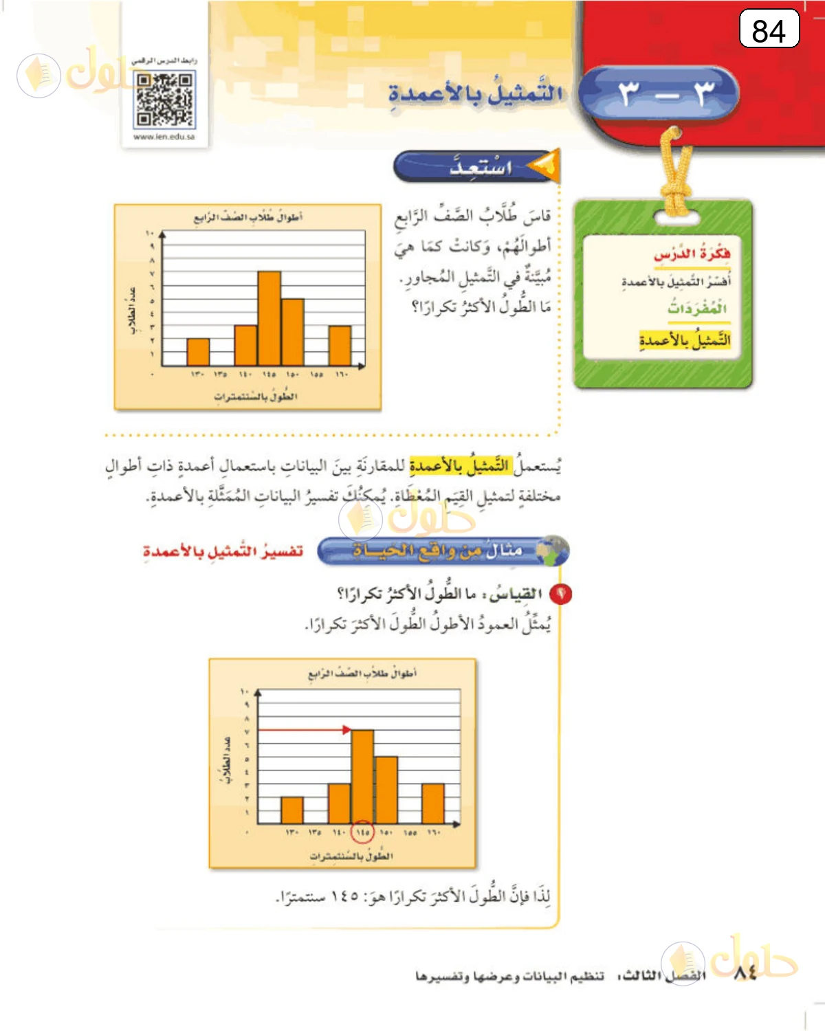 حل الرياضيات للصف الرابع الابتدائي صفحة 84 الجزء 1
