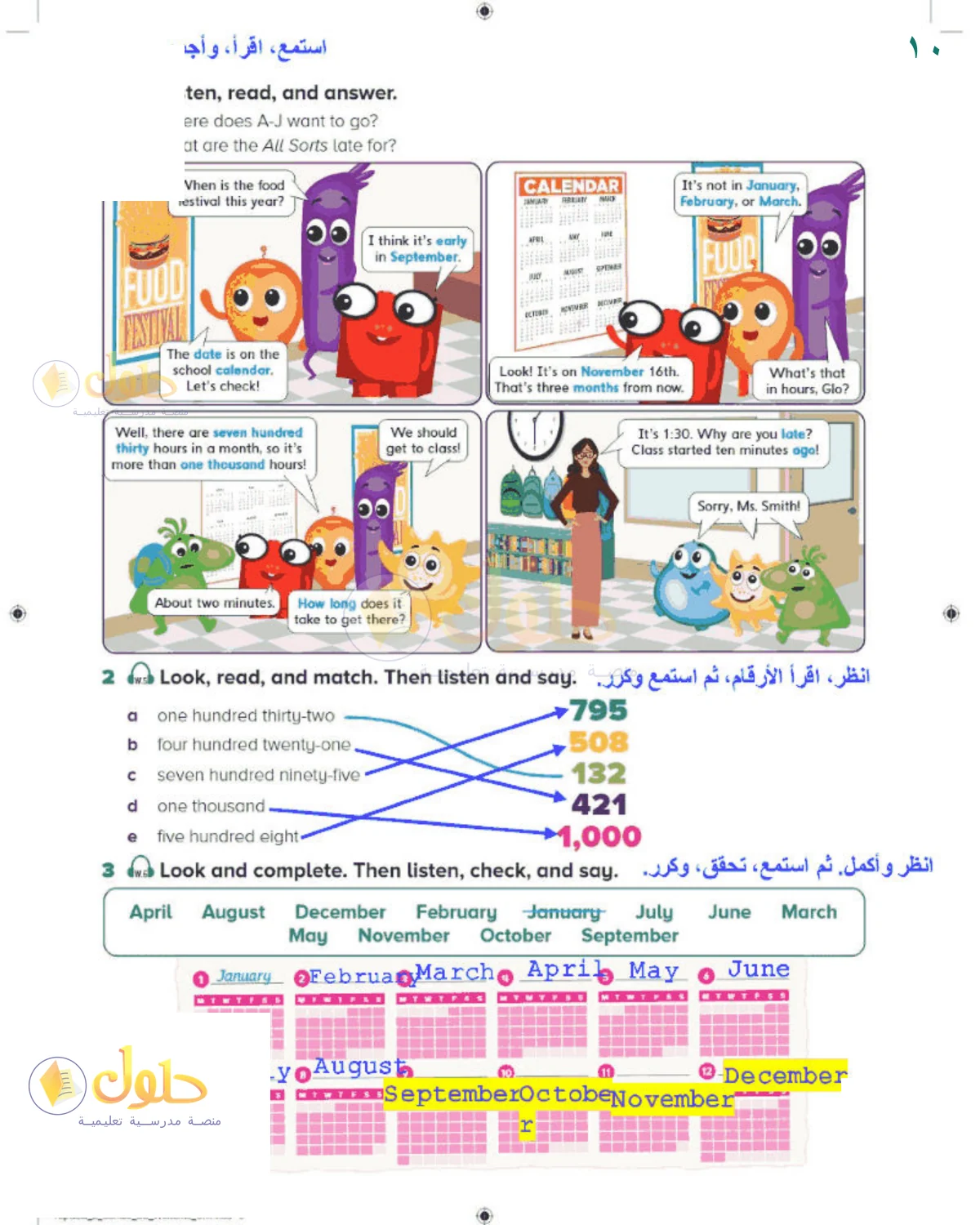 حل اللغة الإنجليزية للصف الخامس الابتدائي كتاب الطالب صفحة 10