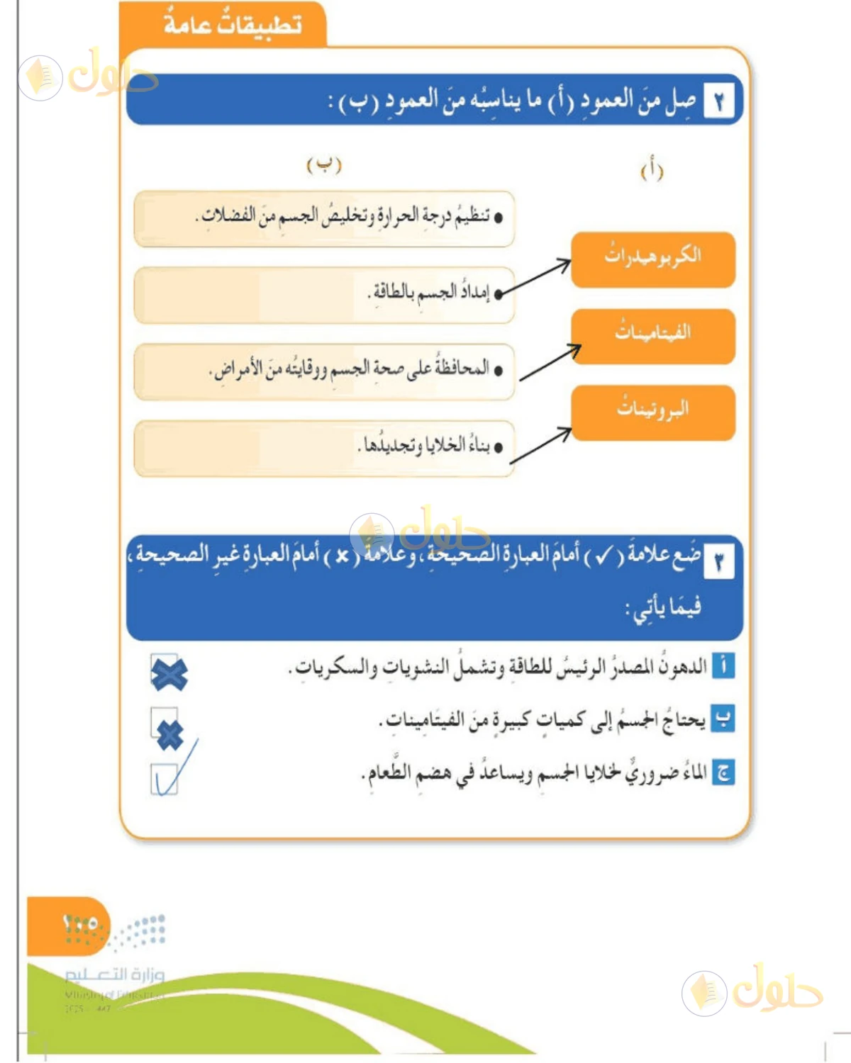 حل المهارات الحياتية والأسرية للصف الخامس الابتدائي صفحة 105