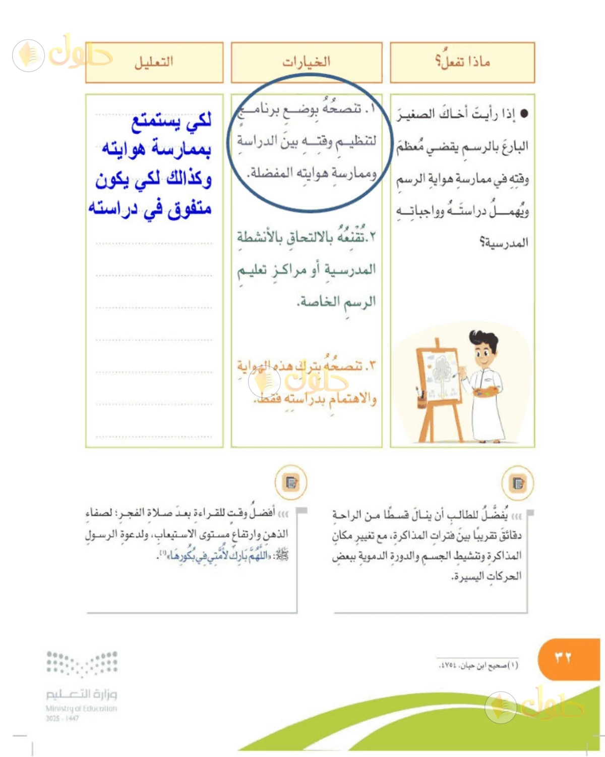 حل المهارات الحياتية والأسرية للصف الخامس الابتدائي صفحة 32
