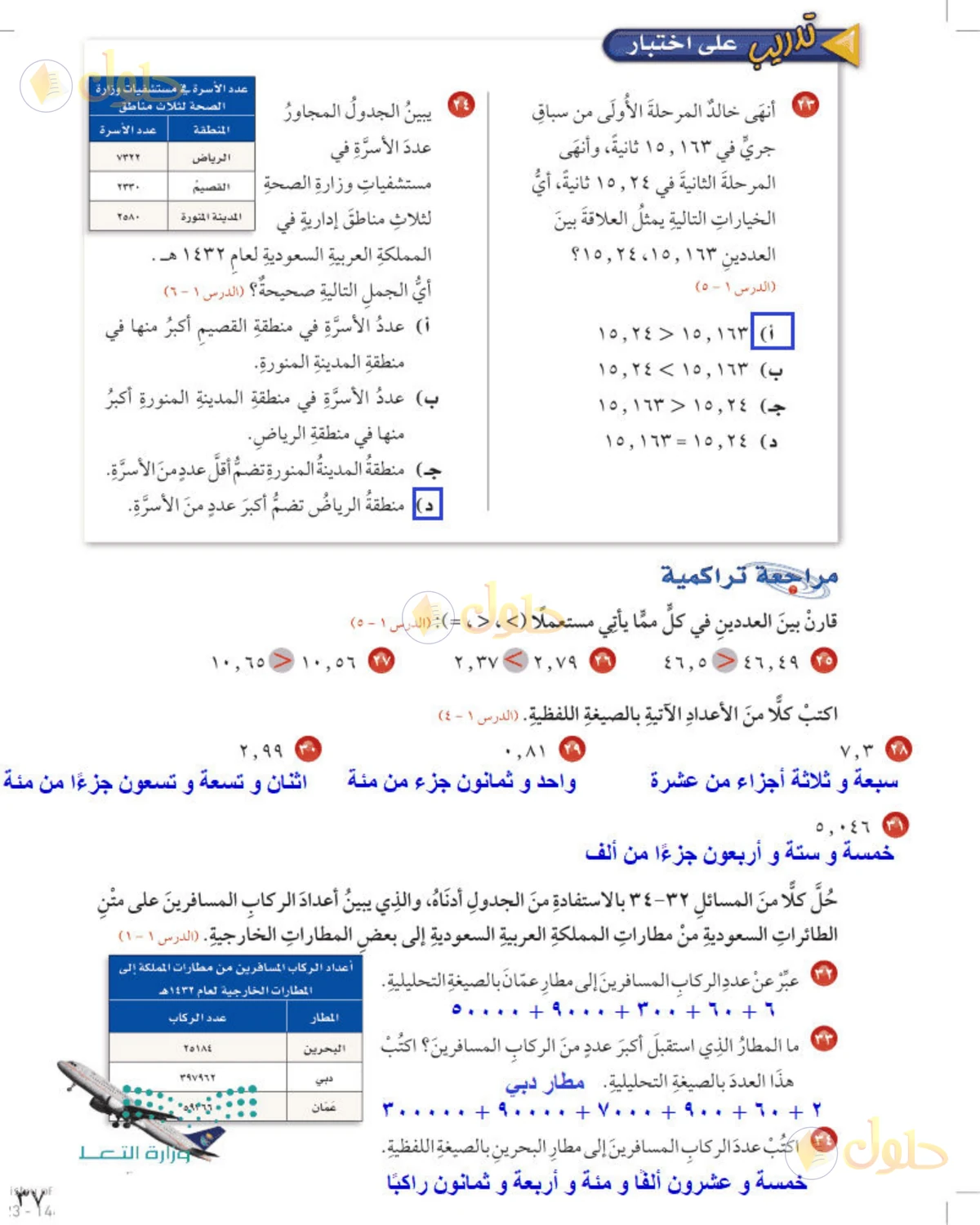 حل رياضيات الصف الخامس الابتدائي صفحة 37 الجزء 1