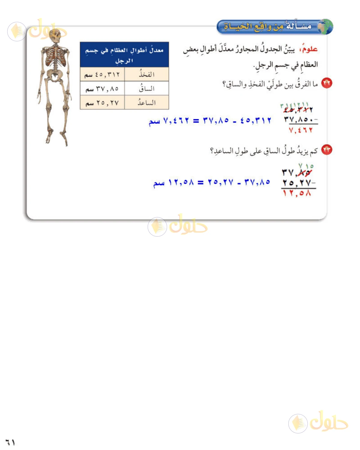 حل رياضيات الصف الخامس الابتدائي صفحة 61 الجزء 2