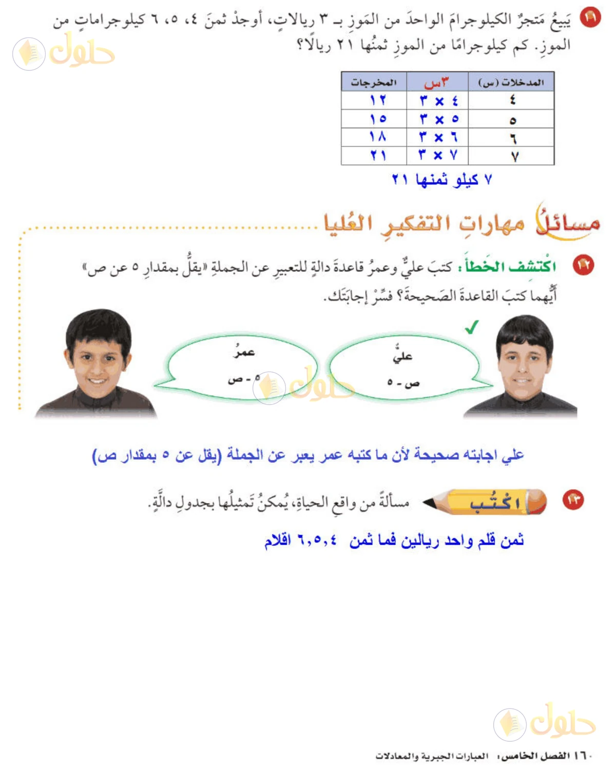 حل رياضيات الصف الخامس الابتدائي صفحة 160 الجزء 2
