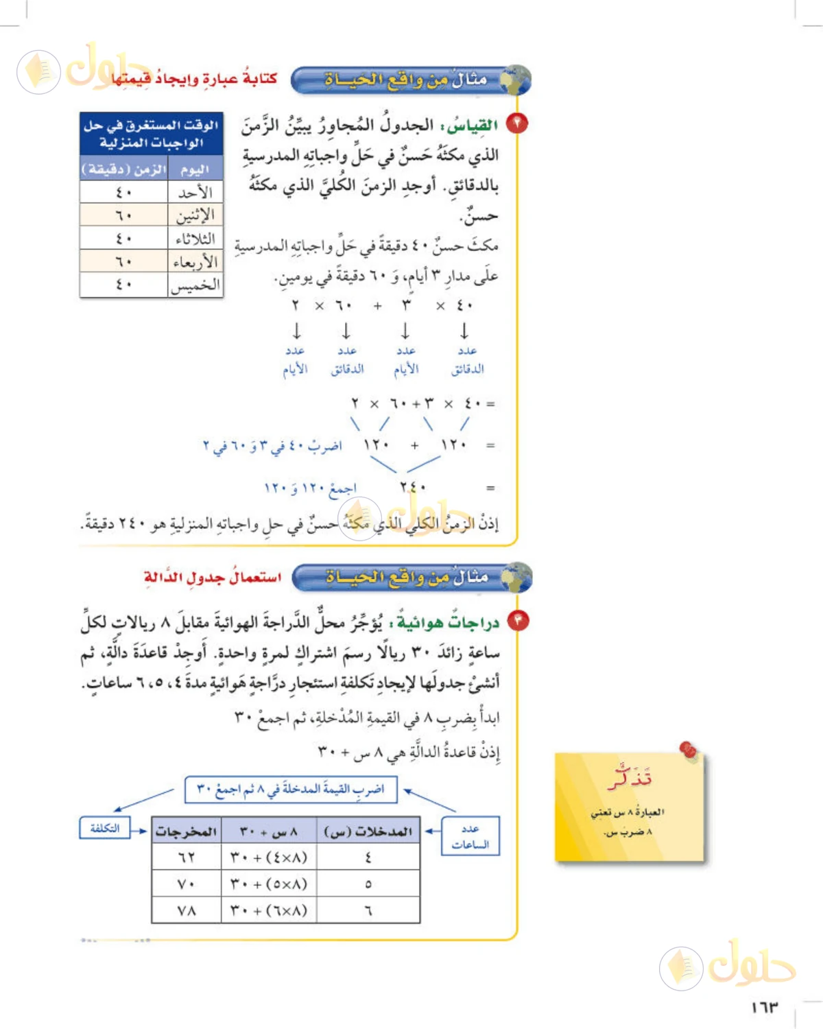 حل رياضيات الصف الخامس الابتدائي صفحة 163 الجزء 1