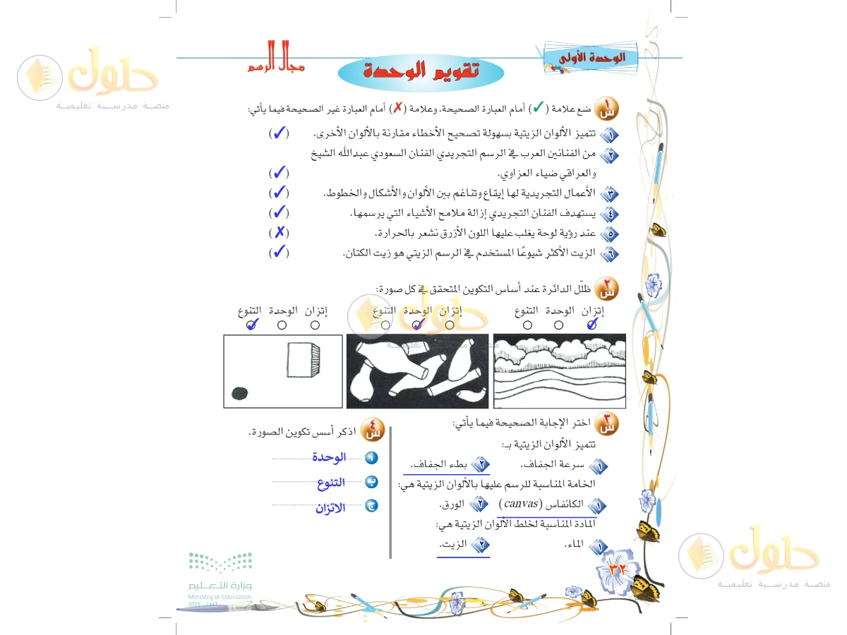حل التربية الفنية للصف السادس الابتدائي صفحة 32