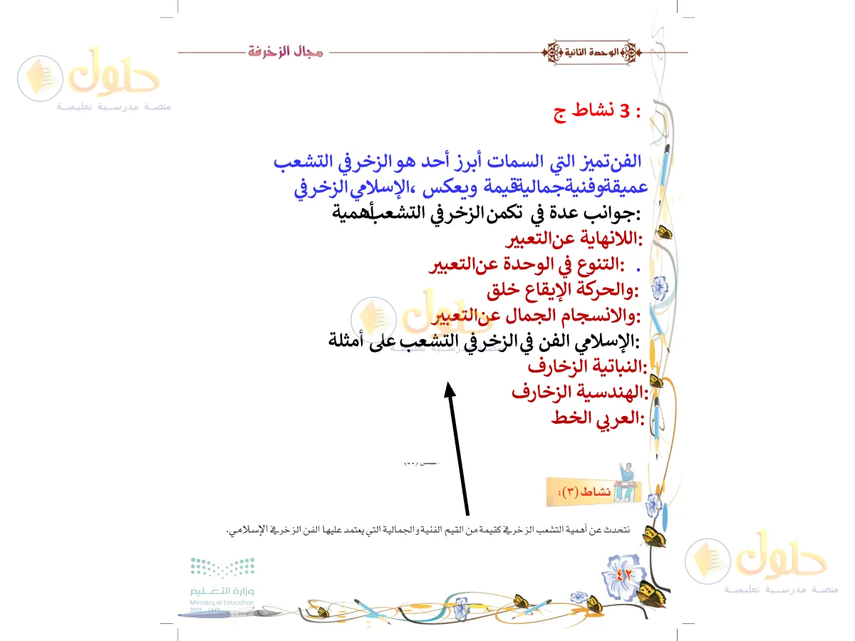 حل التربية الفنية للصف السادس الابتدائي صفحة 42