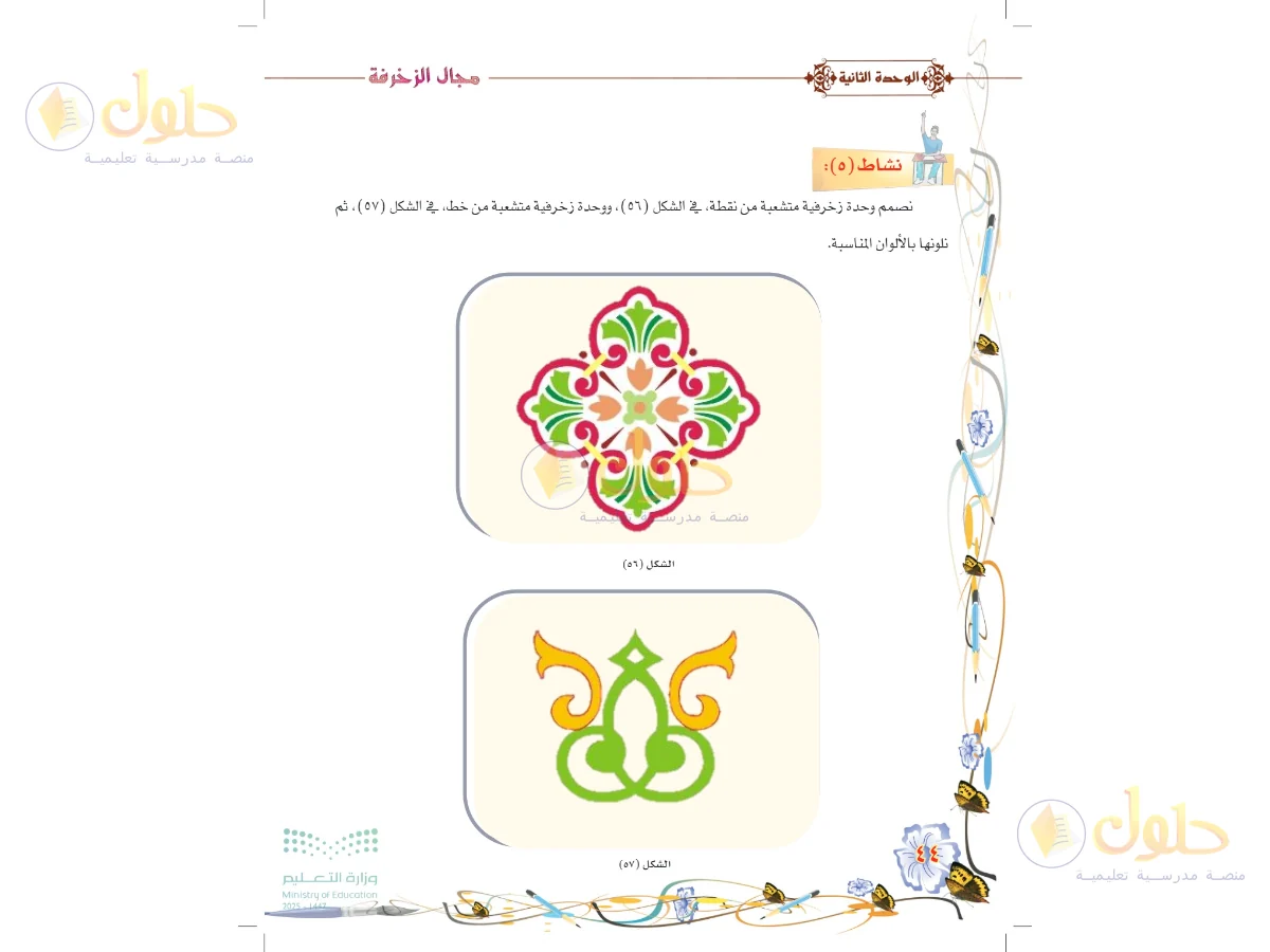 حل التربية الفنية للصف السادس الابتدائي صفحة 44