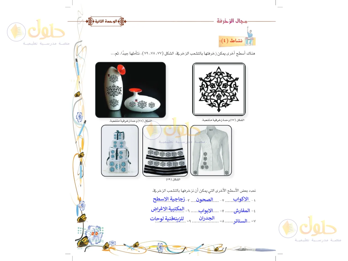 حل التربية الفنية للصف السادس الابتدائي صفحة 55