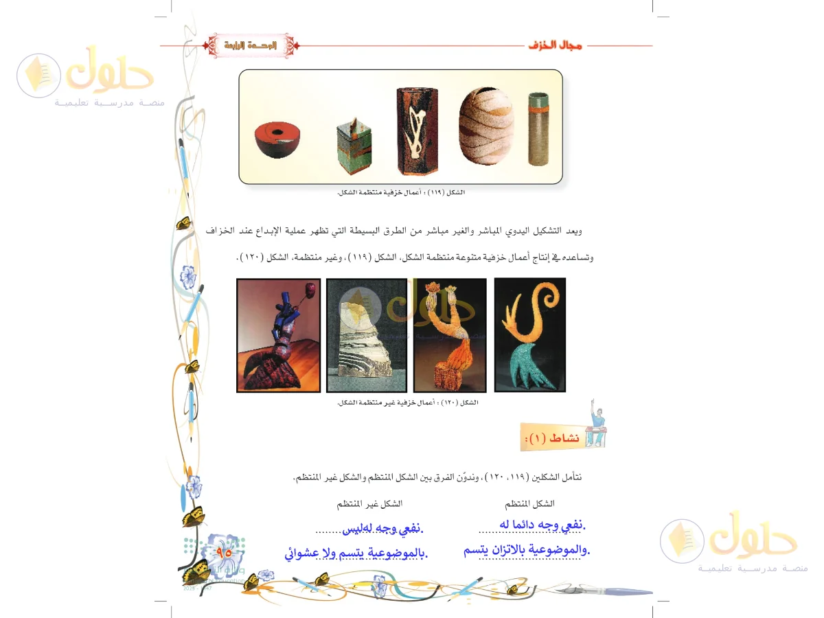 حل التربية الفنية للصف السادس الابتدائي صفحة 95